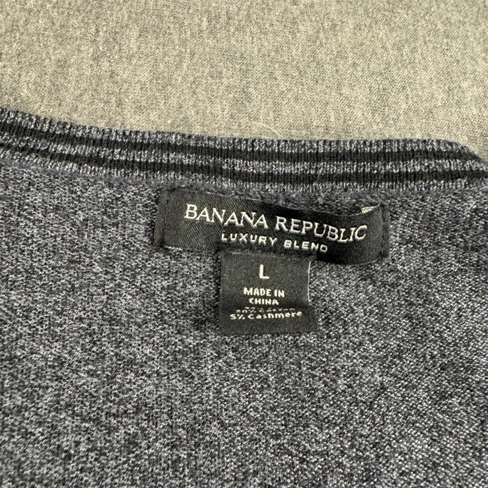 Banana Republic Luxury Blend Silk Cotton Cashmere V-Neck Sweater Mens Large Gray